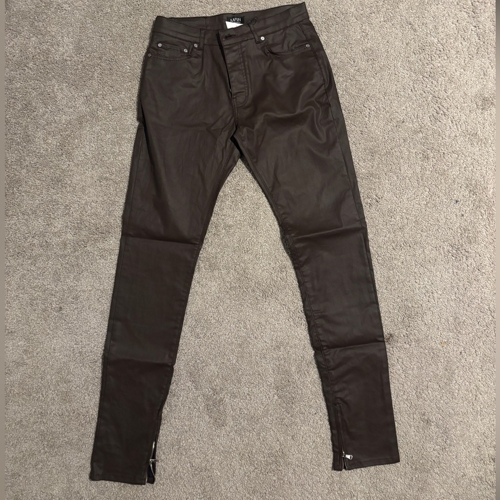 Brown wax pants (skinny)